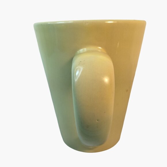 Vintage WCL Yellow Ceramic Mug Coffee Cup Tapered Tall 14 oz - Picture 2 of 8